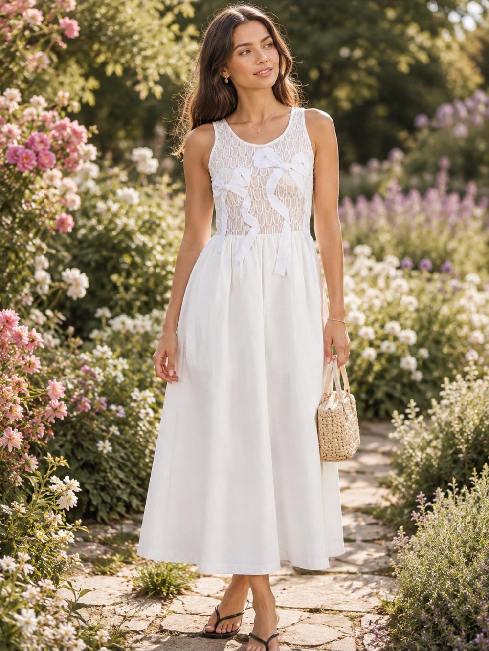 En Saison Denver Mixed Media Midi Dress